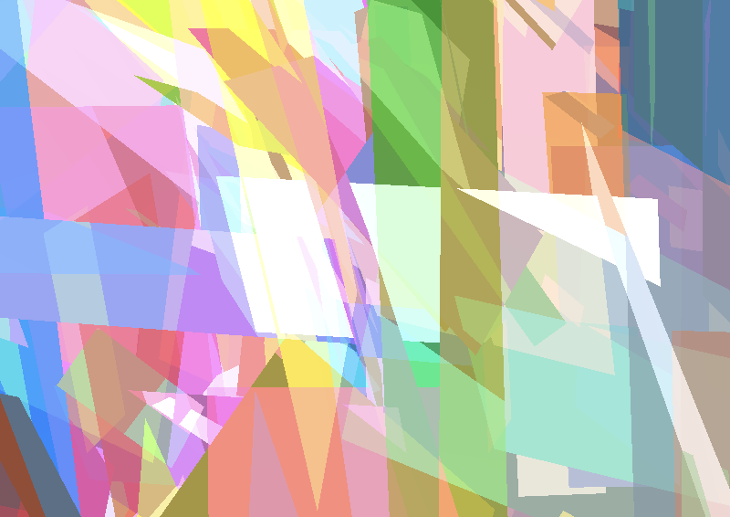 Many colourful planes in a 3D space