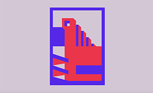 Website showing geometric colourful modernist architecture